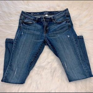 LOFT Mildly Distressed Modern Slim Jeans